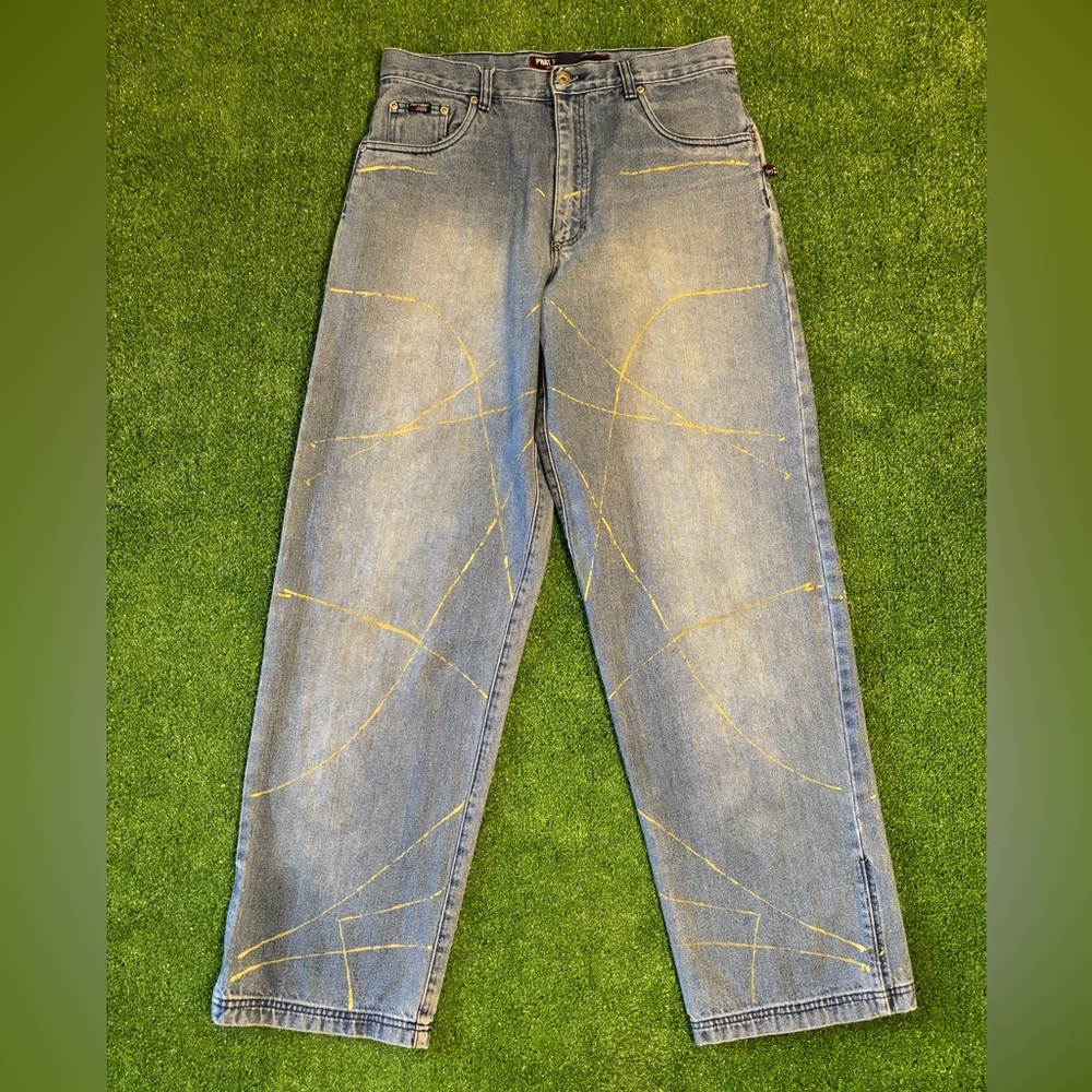 Y2K Phat Farm Baggy Golden Detailed Jeans 32x32